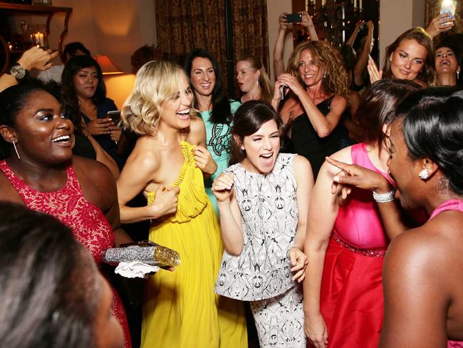 Orange Is the New Black cast party the night away - including Danielle Brooks, Taylor Schilling, Yael Stone, Uzo Aduba seen at Netflix Emmy Party. Picture: Eric Charbonneau/Invision for Netflix/AP Images/Splash