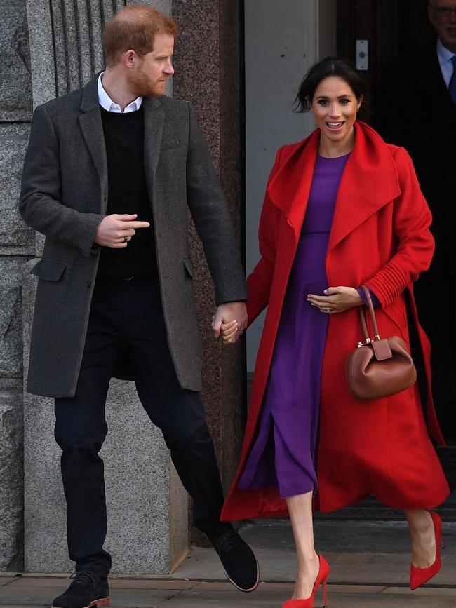 Prince Harry and wife Meghan visit Birkenhead, northwest England.