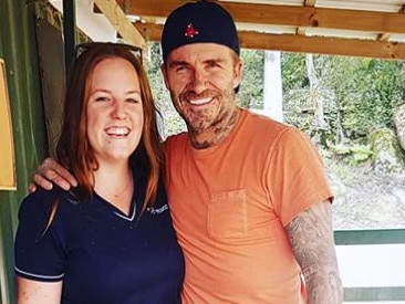 David Beckham pictured with Lauren from Glenworth Valley Outdoor Adventures who took them out for the day on Monday (October 22). Picture: hit105