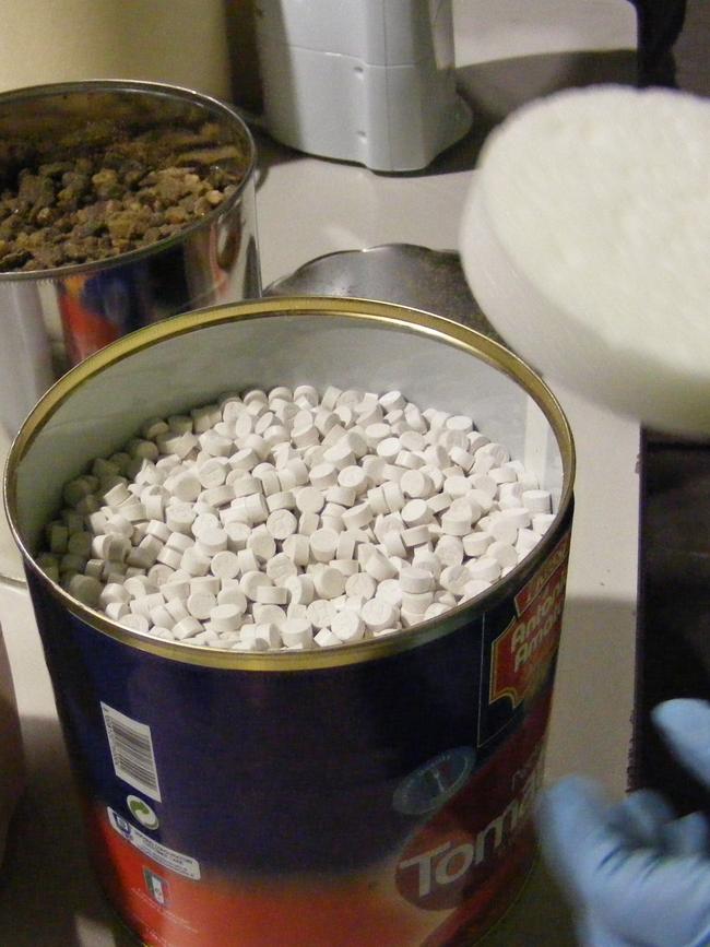 The drugs were found inside tomato tins. Picture: ABF.