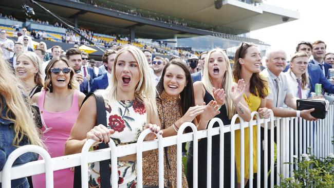 Racegoers at the Golden Eagle. Picture: Sam Ruttyn