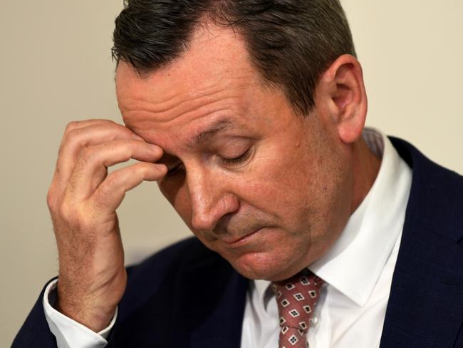 PERTH , AUSTRALIA - NewsWire Photos NOVEMBER 3, 2021. An emotional Premier Mark McGowan reacts to the news of Cleo Smith safe rescue. Picture: NCA NewsWire /  Sharon Smith