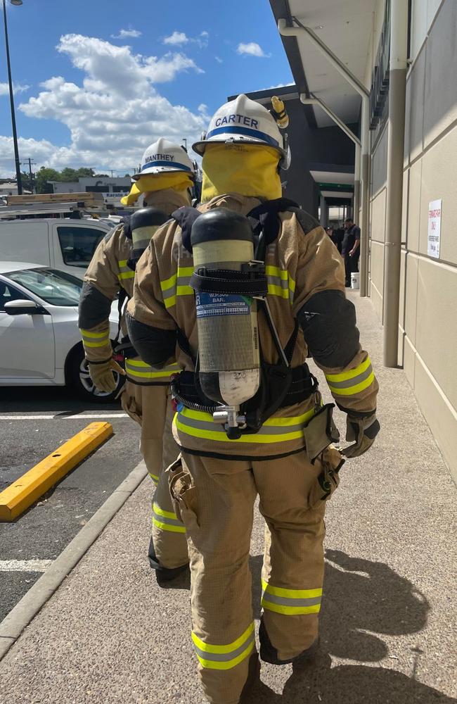 Four fire crews arrived at Gympie Central after a gas leak was reported.