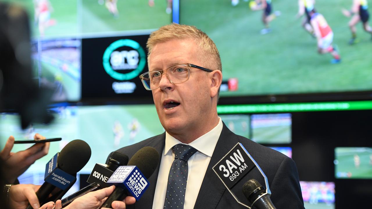 Steve Hocking speaks as AFL football operations boss. Picture: Erik Anderson