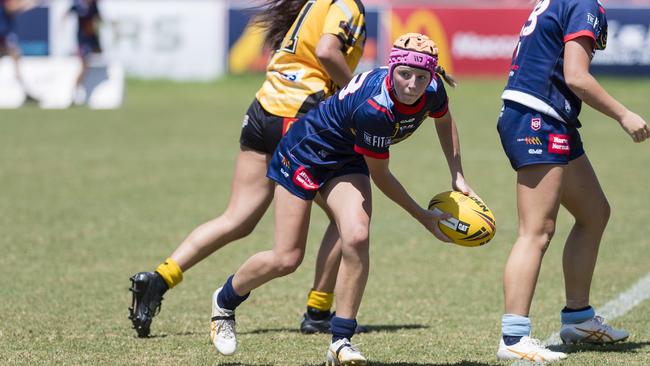 Mia Byrnes lit up the match with a try for Clydesdales against Sunshine Coast Falcons. Picture: Kevin Farmer