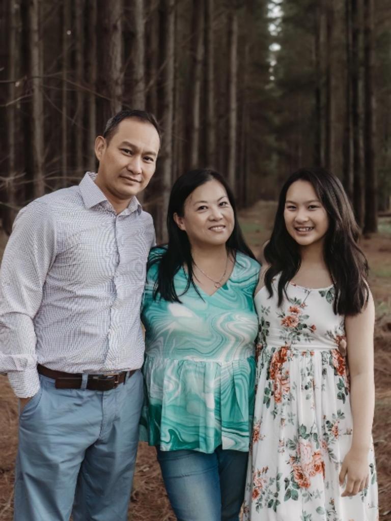 MD Huynh with husband, Winn Vo and daughter, Wynter Vo from Adelaide Food Fam. Picture: Supplied