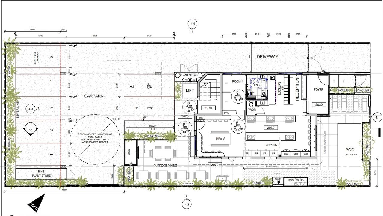 Plans for a proposed 15-room backpacker accommodation, set to host up to 60 guests. Image: M Design.