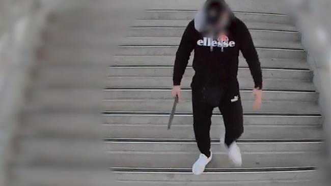 One of the teens, allegedly armed with a machete, threatened commuters at Rooty Hill train station on June 12. Picture: NSW Police