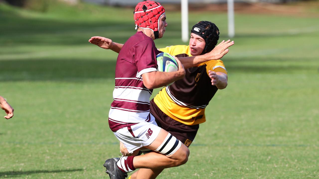 Mitch Rogers goes in for a tackle for Padua College. Picture: Tertius Pickard