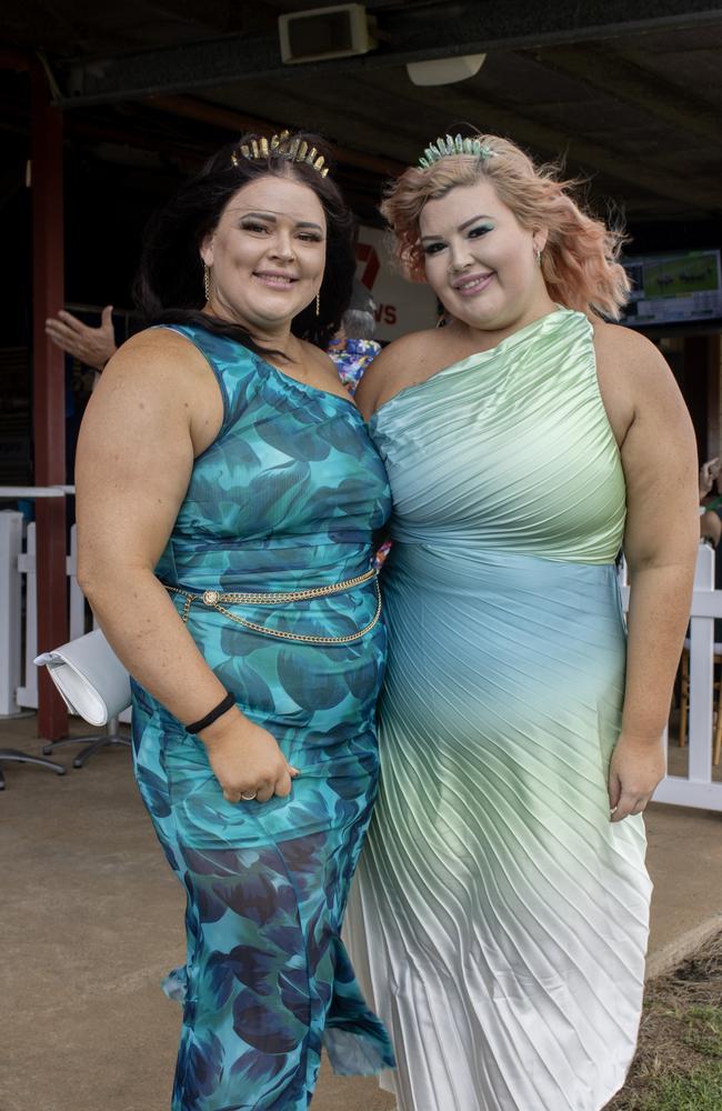 Emma Fahy and Tamara Chalmers at the Bundaberg Catholic Schools Race Day.