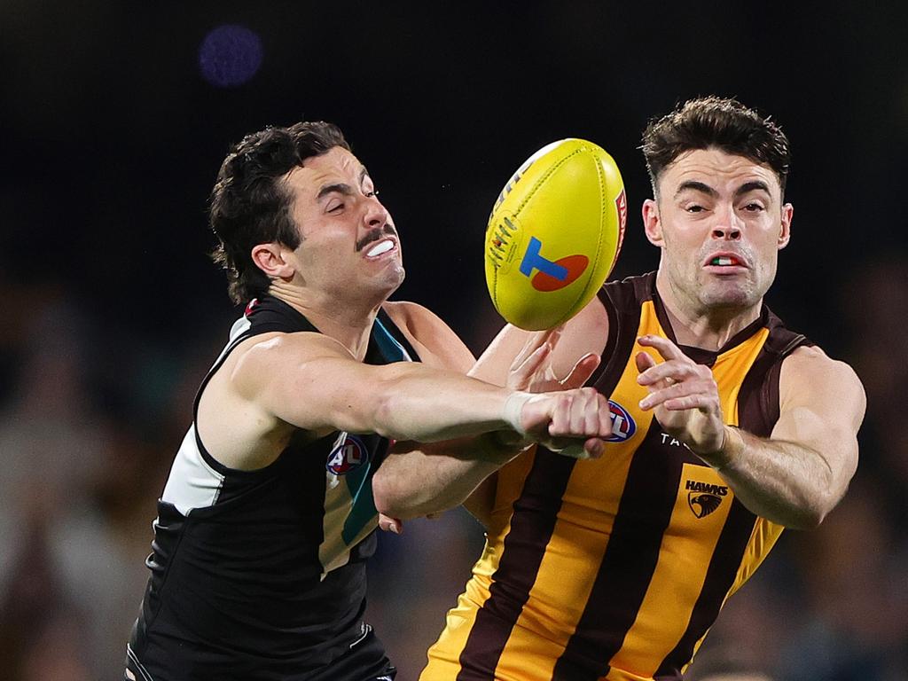 Sinn was apart of the Power’s 2024 finals campaign. Picture: Sarah Reed/AFL Photos via Getty Images