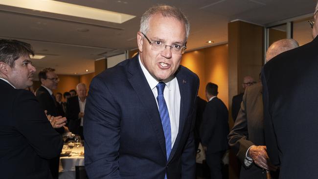 Scott Morrison arrives to speak at the Sir Robert Menzies Lecture. Picture: AAP Image/Daniel Pockett