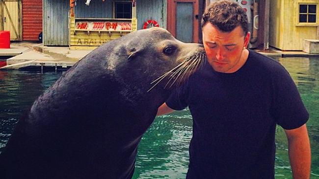 Say that tune again: Singer Sam Smith at Sea World on the Gold Coast. Picture: Instagram