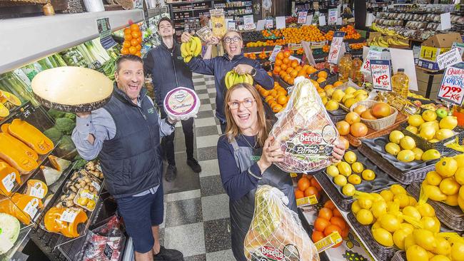 Number 4: John Farfalla, Nick Hall, Phil Palamara and Sandra Said of Second Ave Grocer, Altona North. Picture: Rob Leeson