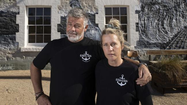 Rising Sun Hotel owners Dylan and Bek Stodart are concerned about the effects of closure on the town. Picture: Brett Hartwig.