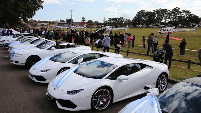 Mehajer’s wedding involved helicopters, supercars, motorbikes, fighter jets and dancing drummers. Picture: Toby Zerna