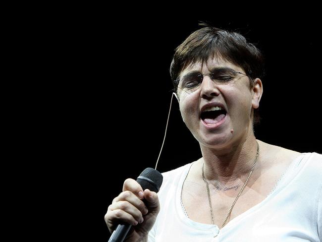 The star during a dress rehearsal for Seven Songs to Leave Behind at Melbourne’s Sidney Myer Music Bowl in 2010. Picture: Getty Images