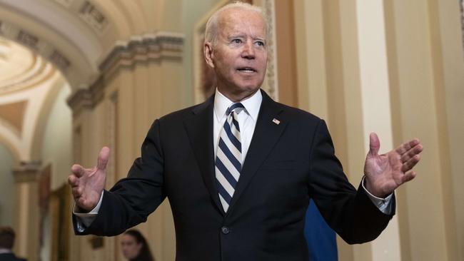 US President Joe Biden has unleashed on Facebook, as rhetoric intensifies, with both sides trading accusations of distortions. Picture: AFP