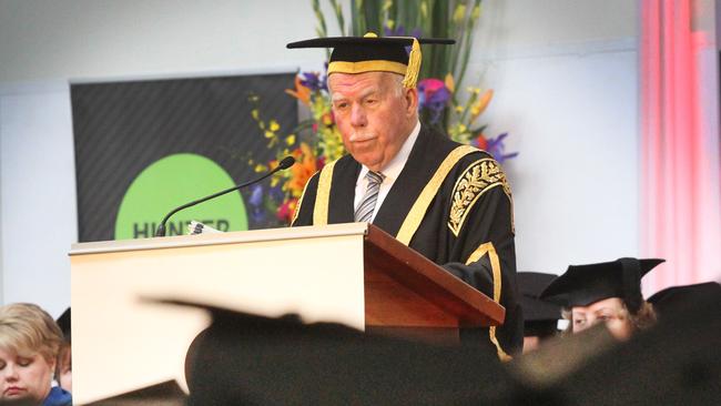 Chancellor Paul Jeans at the Graduation Day for TAFE and University Students at Ourimbah Campus. Picture By Mark Scott