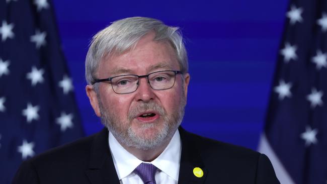 Asia Society president and former prime minister Kevin Rudd. Picture: AFP