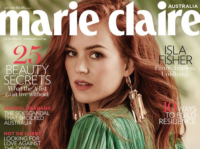 Isla Fisher on the cover of Marie Claire. Picture: Supplied