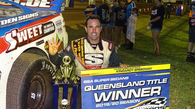 Ipswich racer Mat Pascoe celebrates his fourth Queensland title victory.