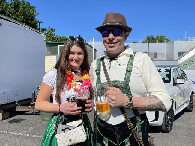 Chev and Trent at the 2024 Yarra Valley Oktoberfest. Picture: Himangi Singh.