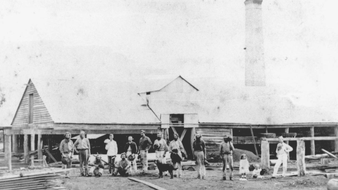 Scott’s Sawmills, Maryborough, 1875. A bustling hub of timber production that supported the region’s growing industries. Source: Moreton Bay &amp; More