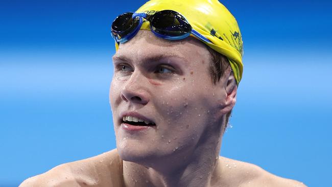 NANTERRE, FRANCE - SEPTEMBER 05: Timothy Hodge of Team Australia looks on following the Men's 200m Individual Medley - SM9 Heats on day eight of the Paris 2024 Summer Paralympic Games at Paris La Defense Arena on September 05, 2024 in Nanterre, France. (Photo by Fiona Goodall/Getty Images for PNZ)