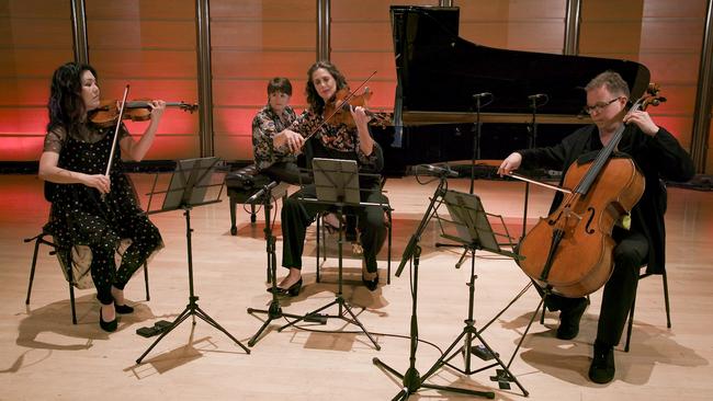 Susie Park, Kathryn Selby, Stefanie Farrands and Timo-Teikko Vailve performing in the final Selby and Friends virtual concert iof the year.