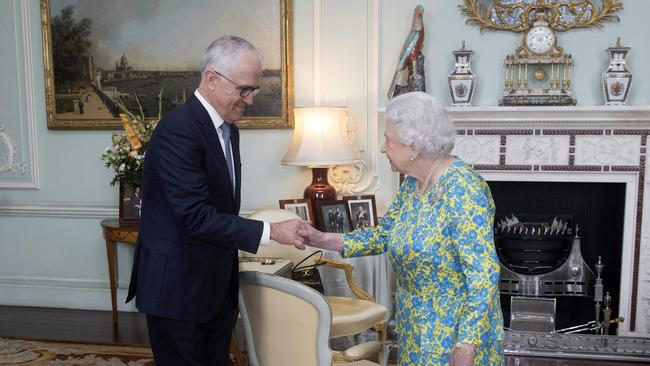 The Queen meets with then prime minister Malcolm Turnbull at Buckingham Palace in 2017. Photo: AFP Photo / Pool / Victoria Jones