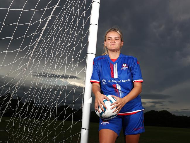 Shelby White ( Robina )  preparing for the BWPL season launch .Photograph : Jason O'Brien