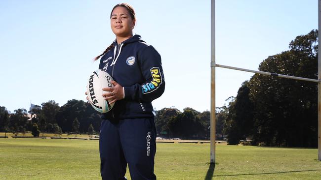 Parramatta Eels NRLW star Kennedy Cherrington. Kennedy could not survive without her full-time jobs. Picture: Richard Dobson