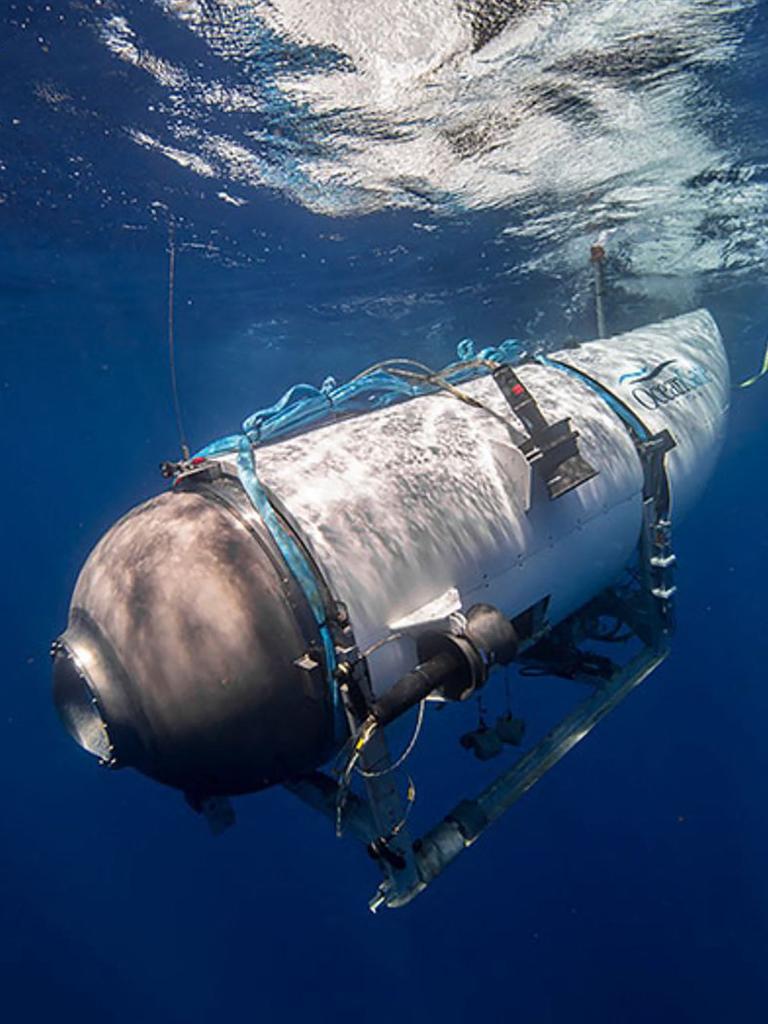 The Titan submersible beginning a descent. Picture: OceanGate Expeditions/AFP