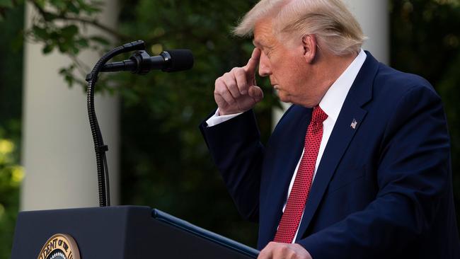 US President Donald Trump at a press conference on Tuesday in Washington. Picture: AFP