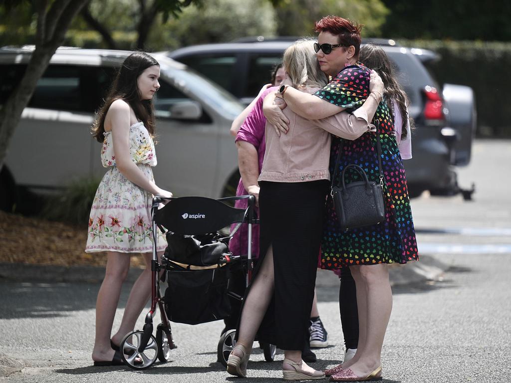 Family and friends attend the funeral for Raven Kaye Contini.