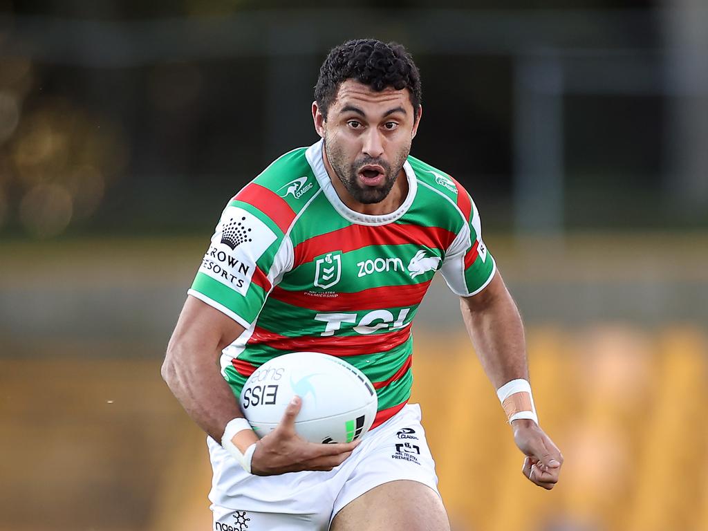 Alex Johnston has been ruled out of the Rabbitohs’ Good Friday clash against the Bulldogs with a hamstring injury. Picture: Getty Images