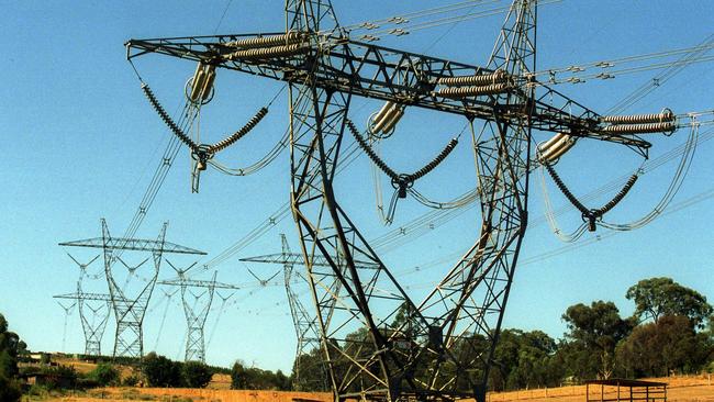 High voltage electrical powerlines in Victoria.