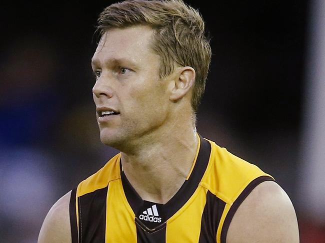 NAB Challenge AFL : Double Header. Hawthorn vs North Melbourne at Etihad Stadium. Sam Mitchell . Pic: Michael Klein.