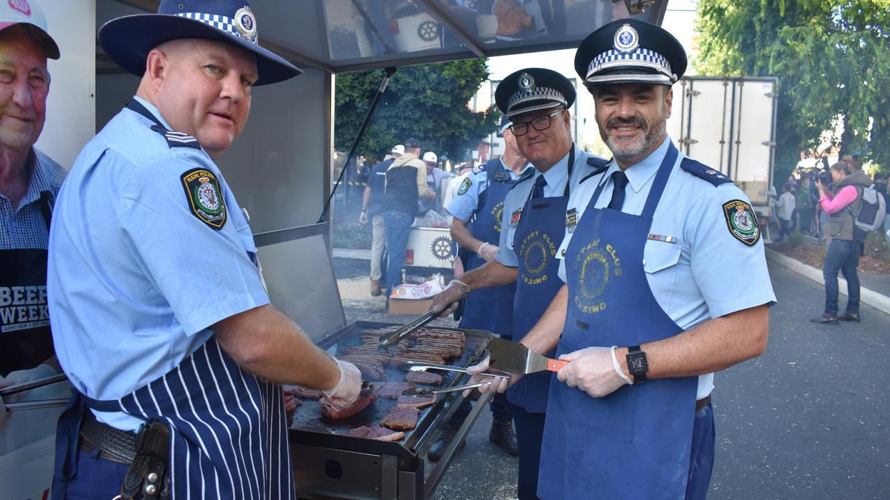 Cops cook at Breakfast with the Butchers last year.