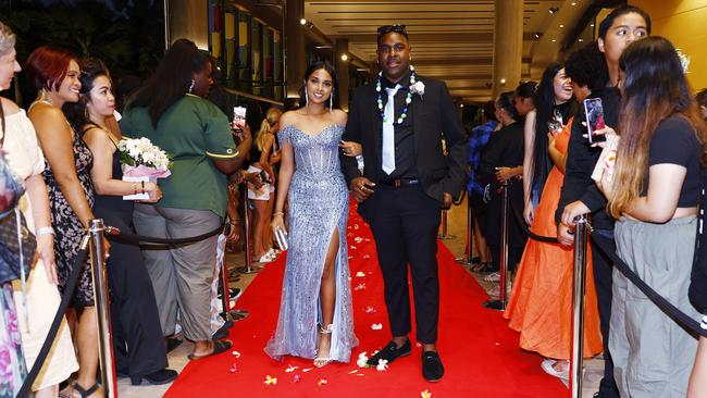 Shaneita Nyamat and Dante Auda at the Trinity Bay High School formal evening, held at the Cairns Convention Centre. Picture: Brendan Radke