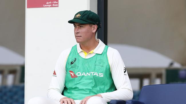 DUBAI, UNITED ARAB EMIRATES - OCTOBER 07: Matt Renshaw of Australia looks on during day one of the First Test match in the series between Australia and Pakistan at Dubai International Stadium on October 7, 2018 in Dubai, United Arab Emirates. (Photo by Ryan Pierse/Getty Images)