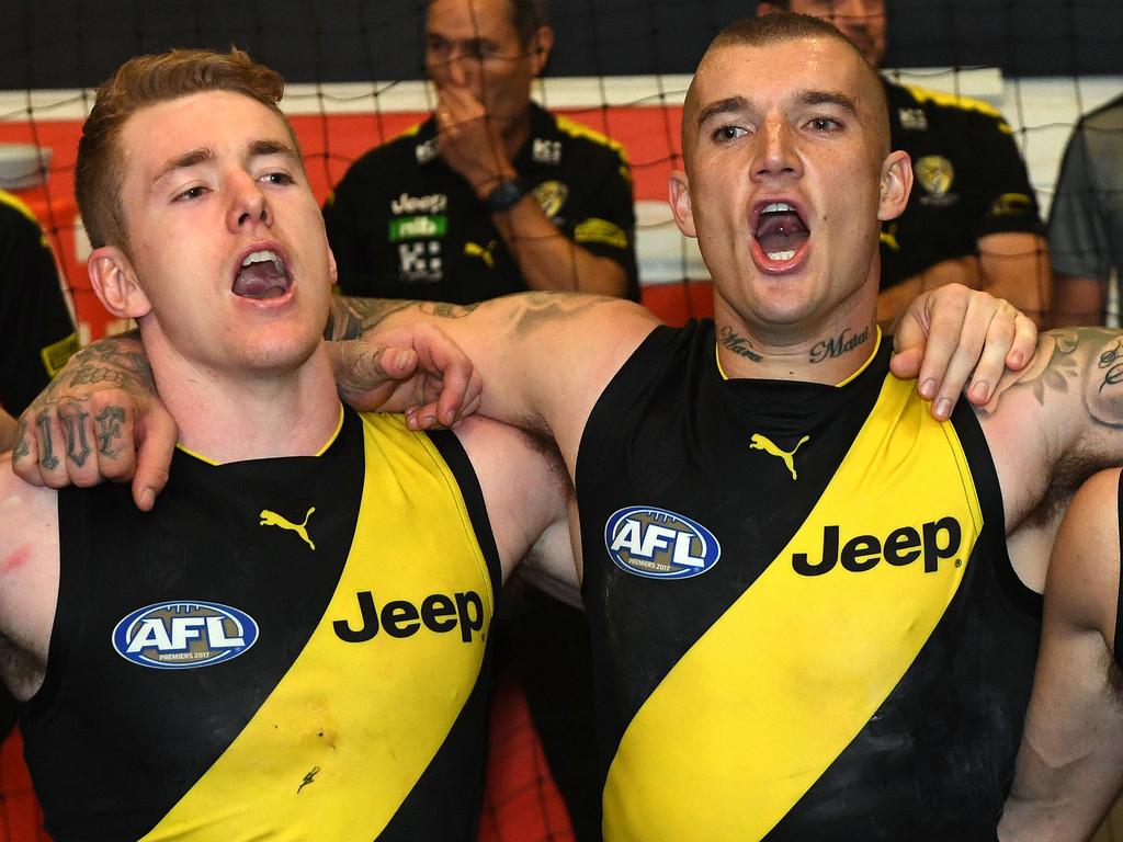 Townsend (left) joined the Tigers from the Giants in 2016. Picture: Julian Smith / AAP