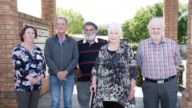 Leanne Crawford, Michael Cullen, David Richardson, Liz Stark and Fred Lehmann in front of Eureka Launceston Gardens retirement village. Picture: Sarah Rhodes