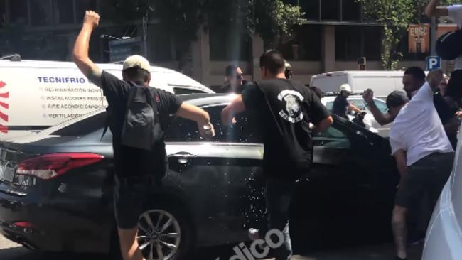 Car Attacked as Taxi Drivers Protest Ride-Sharing Apps in Barcelona