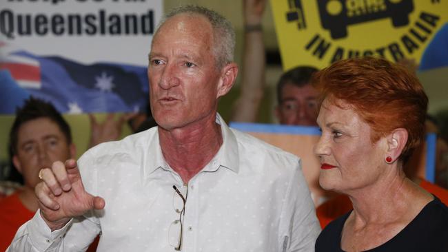 One Nation state leader Steve Dickson says the major parties will “drag themselves over broken glass” to govern Queensland. Picture: AAP Image/Regi Varghese