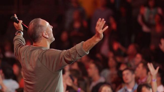 Brian Houston at a Hillsong service. Picture supplied by Channel Nine.