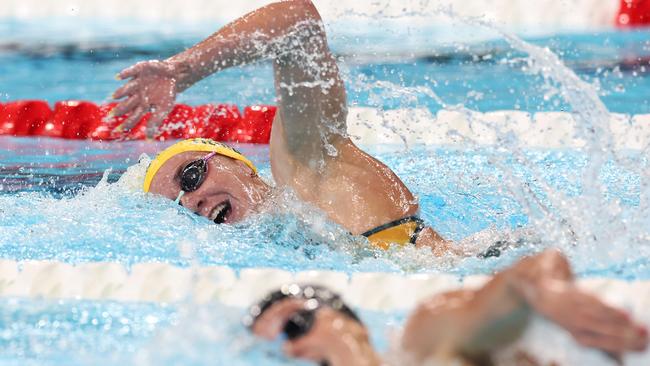 NCA. PARIS FRANCE 2024 OLYMPIC GAMES. July 27 - Day1ÃAriarne Titmus wins gold during the Final of the WomenÃs 400m Freestyle at the Paris La Defense Arena  Picture: Adam Head