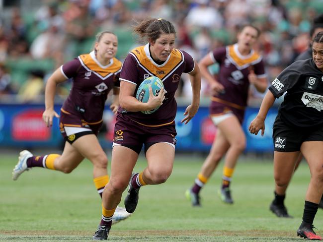 Lenarduzzi in action for the Broncos. Picture: AAP Image/Richard Wainwright