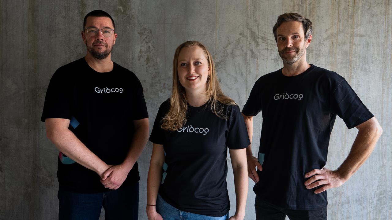 Gridcog CEO Fabian Le Gay Brereton, UK and Europe director Genna Boyle and chief product officer Pete Tickler.